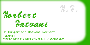 norbert hatvani business card